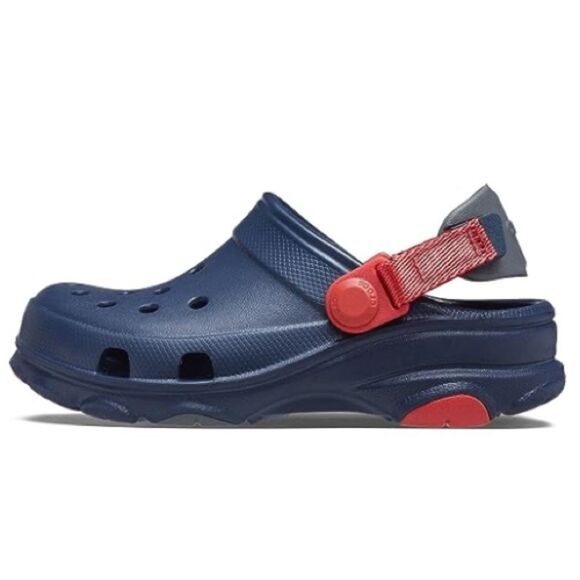 CROCS Toddler BLUE SLIP ON CLOGS SHOES, Navy Red, Size 8 - Picture 1 of 1